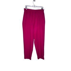 Alfred Dunner High Waist Pull On Comfort Fit Pants In Vibrant Pink/Fuchsia